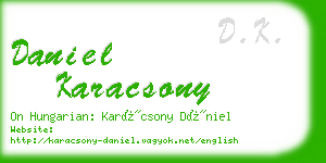 daniel karacsony business card